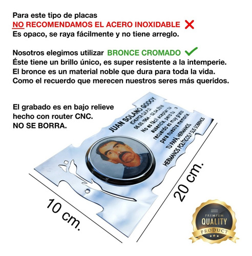 Imagen 2 de 10 de Placa + Foto + Florero + Cruz. Para Cementerio, Lapidas.