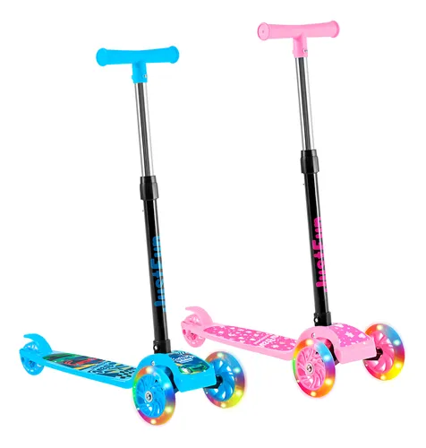 Patinete Infantil 3 Rodas De Led Dobrável Scooter Crianças Cor Ro...