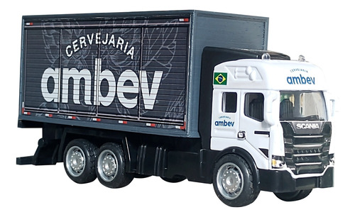 Miniatura Caminhão Porta Lápis Cervejaria Ambev Cinza-escuro