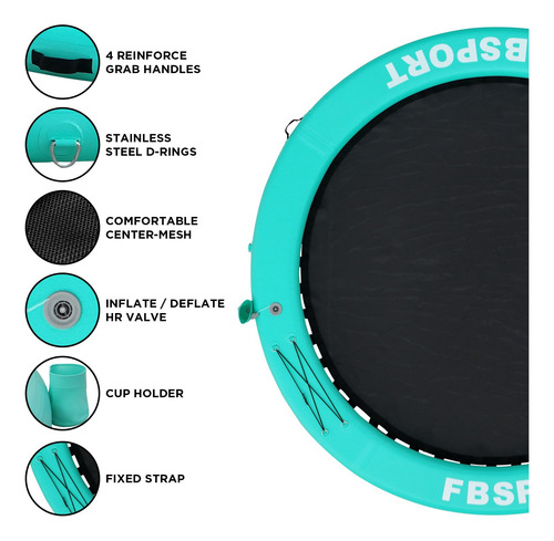 Plataforma Inflable De Muelle 2,4 M Con Portavasos Y Anillo