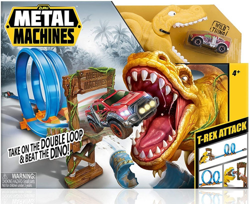 Pista De Autos Metal Machine T-rex Attack Original