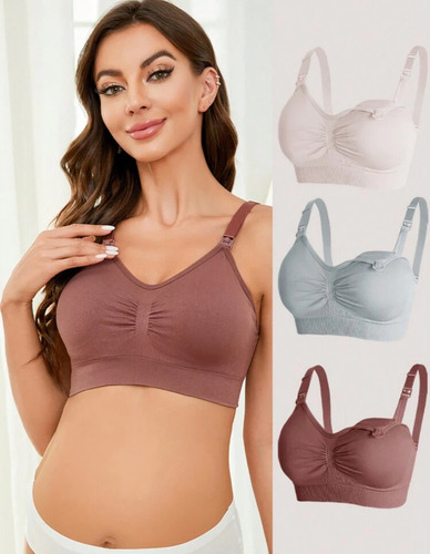 Pack 3 Sostén De Lactancia Maternal Elasticado