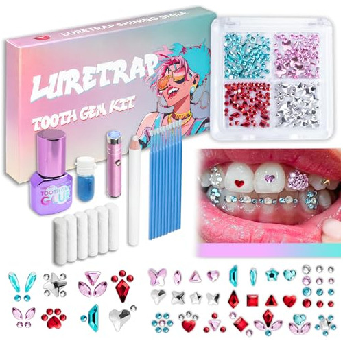 Luretrap Kit De Gemas De Dientes Diy Con Pegamento, 200 Piez