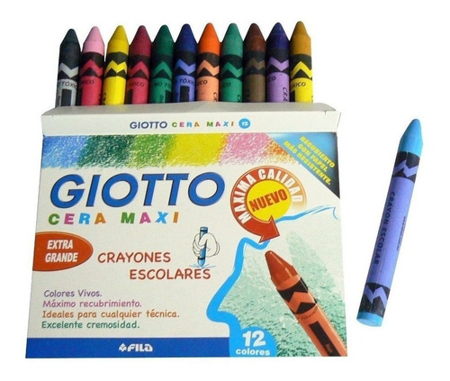 Crayones Maxi Giotto Gruesos X12 Unidades No Toxicos