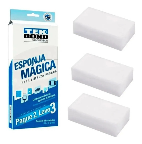 Imagen 1 de 4 de 3 Esponja Magica Quitamanchas Tekbond Mr. Clean Magic Eraser