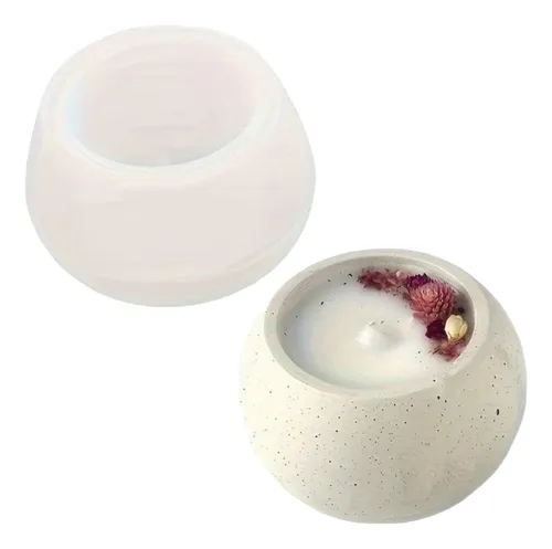 comprar Molde Silicona Maceta Cuenco Contenedor Liso Resina Concreto