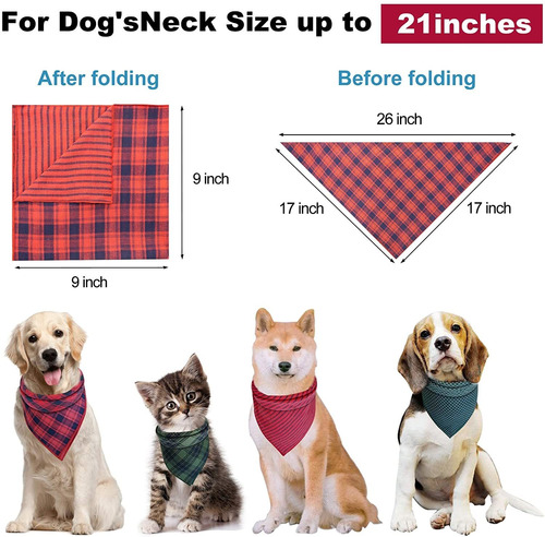 2 Bandanas Para Perro  Babero Lavable Para Perro, Doble Reve