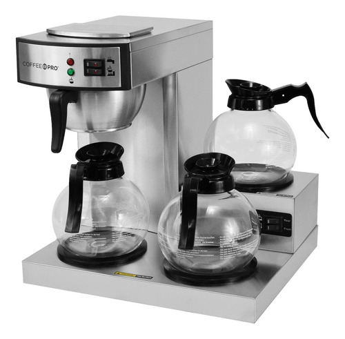 Coffee Pro CprLG - Cafetera Comercial De 3 Quemadores, 24 X.