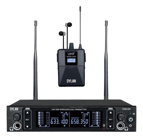 Monitor Sem Fio In Ear Dylan Dsm-301 Receptor Uhf 100 Canais