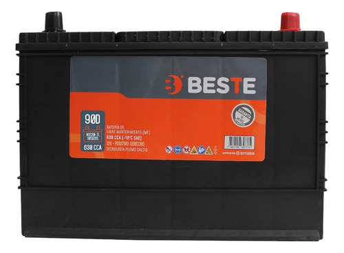 Bateria 90a Positivo Derecho Beste 12v 630 Cca