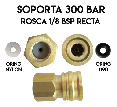 Imagen 3 de 10 de Acople Foster Hembra 1/8 Conexión Rápida Rifle Pcp Aire