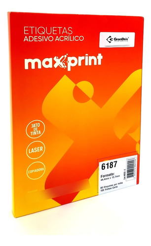 Etiquetas 6187 44,4mm X 12,7mm Maxprint