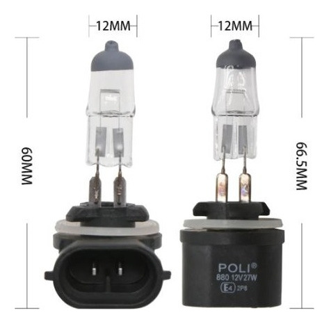 Kit Ampolletas Bombilla Halógena 881 12v 27w Luz Amarilla