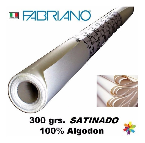 Rollo Fabriano Artist Satinado 300g 100% Algodon Barrionorte