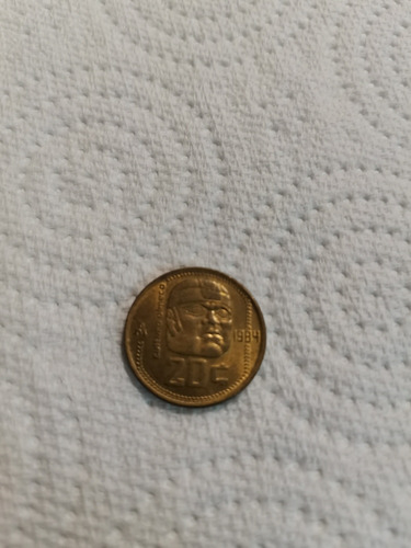 Moneda Antigua $.20 Cabeza Olmeca Año: 1984