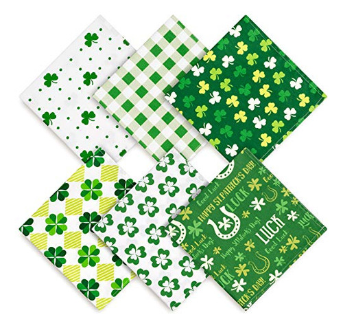 Servilletas De Tela Para Dia De San Patricio 6 Diseños 6pzs