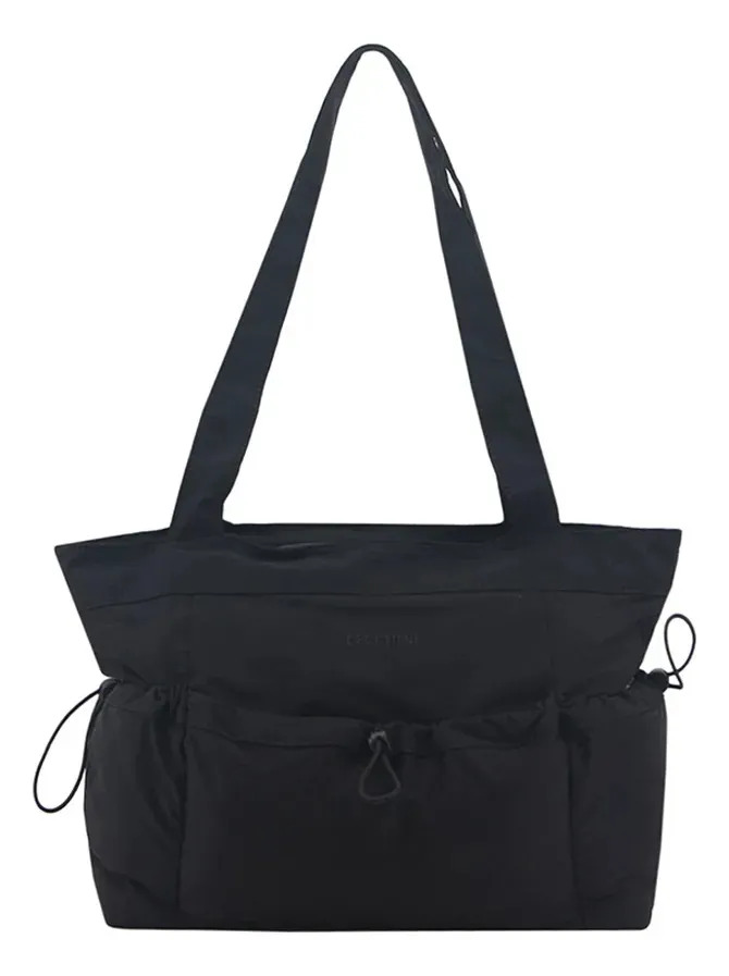 Bolsito Cecchini Cartera Grande Tela Bolsillos Liviana Negro