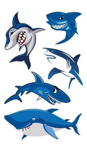 Imagen 3 de 10 de Tatuajes Temporales Tattoo Tiburon Mar Sirena X10 Souvenir