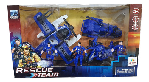 Set De Rescate Policia Con Helicoptero Toys Palace