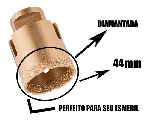 Serra Copo Esmerilhadeira Diamantada Cortag 44mm M14