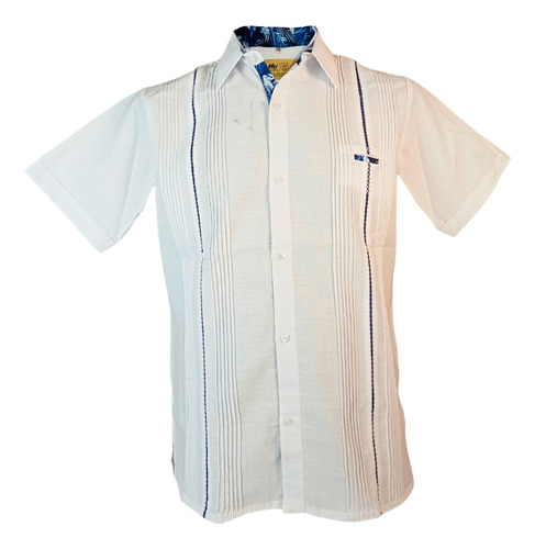 Guayabera Camisa De Hombre, Manga Corta Con Picueta