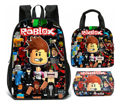 3pcs Roblox Mochila Escolar Fiambrera Estuche Para Lápices