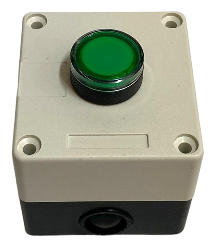 Caja + Botón Pulsador Iluminado Verde  1na + 1nc - Xb5 G&v 