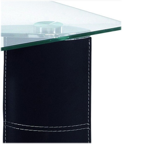 Mesa De Vidrio Rectangular 1.80m X 85cm Bae Ecocuero Negro