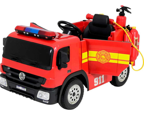 Caminhão Elétrico Bombeiros Infantil C Controle Remoto 12v Cor Vermelho