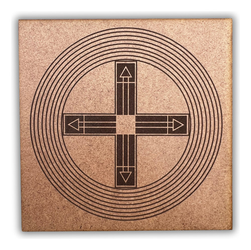Gráfico Radiestesia Mdf 20x20cm Cruz Cosmica
