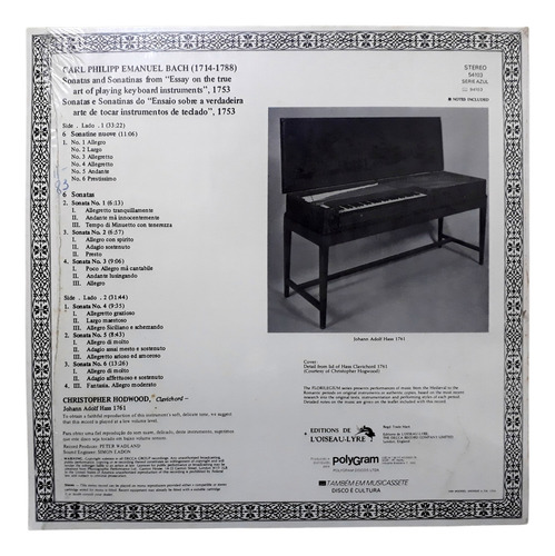 Lp C.p.e. Bach: 12 Sonatas & Sonatinas. Instrumento De Época Edição Limitada