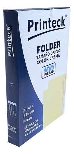 Folder Printeck Tamaño Oficio 100 Pz