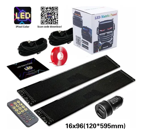 Carte Led Flexible Programable De 58x12.7cm Para Autos 2pcs.