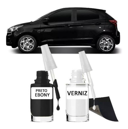 Tinta Tira Risco Automotivo Ford Ka Preto Ebony Cor Original