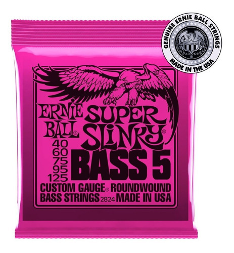 Encordoamento Ernie Ball Super Slinky Bass 5 .040 Para Baixo