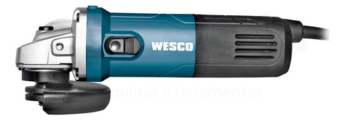 Esmerilhadeira angular Wesco WS4700 de 60 Hz azul-turquesa 850 W 127 V + acessório
