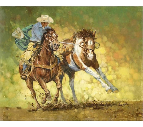 Kit De Pintura Con Diamantes 5d Carrera De Caballos 30x40...