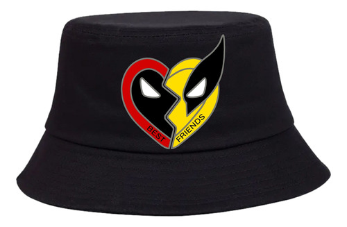 Gorro Pesquero Deadpool Wolverine Sombrero Bucket Hat Black 