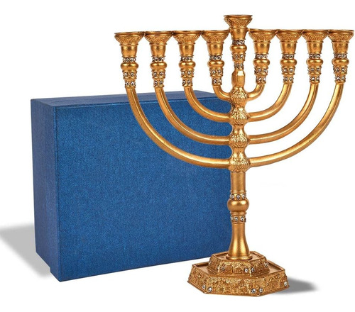 Menorah/candelabro Zion Judaica Gold