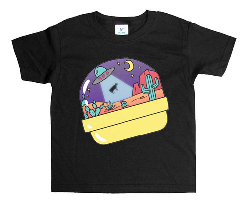 Remera Negra Niños Marciano Extraterrestre R36