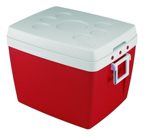 Caixa Térmica Cooler Vermelha 75l Com Alça Mor