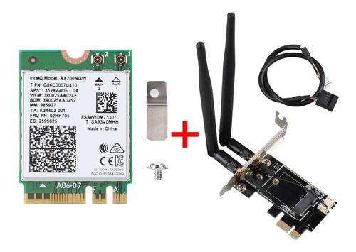 Wifi Intel Ax200 802.11ax Wifi6 Gig+ Bt 5.1 + Adaptador Pcie