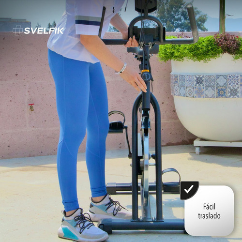 Bicicleta fija Svelfik Spin Fit para spinning color negro y naranja