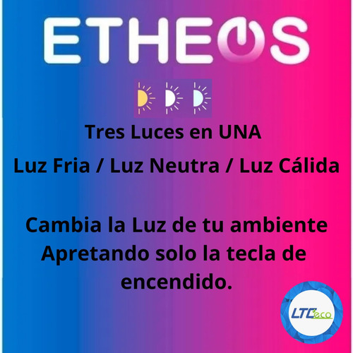 Imagen 3 de 9 de Lampara Foco Led 9w 3 En 1 Luz Fria Neutra Cálida 3 Pasos
