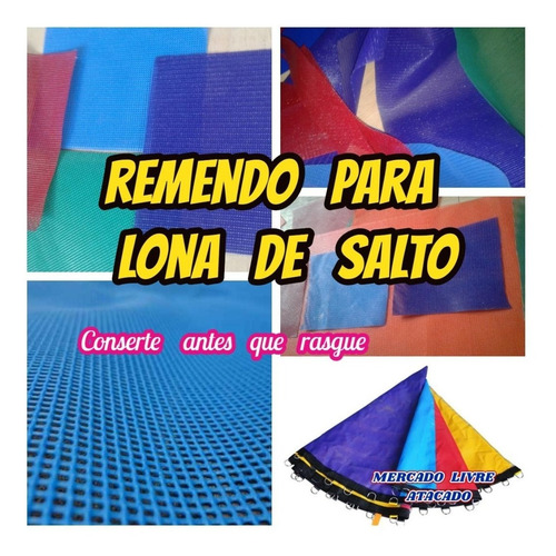 Cama Elastica Pula Pula Reparo P/lona De Salto Kit C/3 Reparos De 18x18cnt Sabe Aqueles Furos Agora É Só Consertar