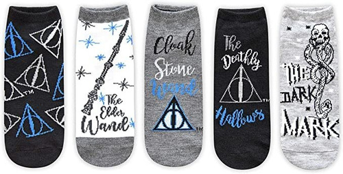 Harry Potter The Deathly Hallows - Calcetines De Tobillo Pa.