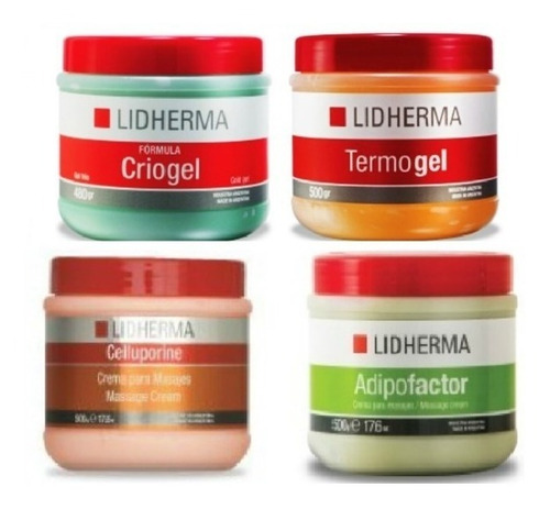 Kit Lidherma Celluporine + Adipofactor + Termogel + Criogel
