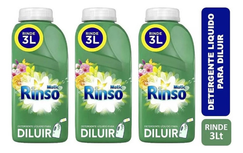 Rinso Detergente Líquido Para Diluir 500ml X 3 Unidades