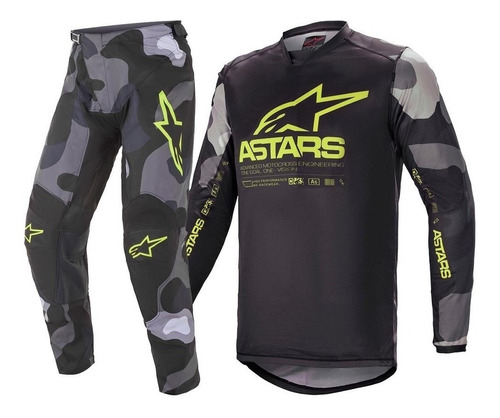 Kit Calça Camisa Alpinestars Racer Tactical 21 Camo Offroad