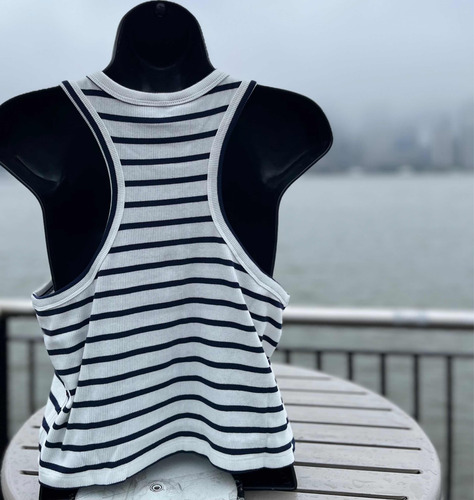 Gap Blusa Project Cropped Stripe Rib Tank Top Rayas Tirantes